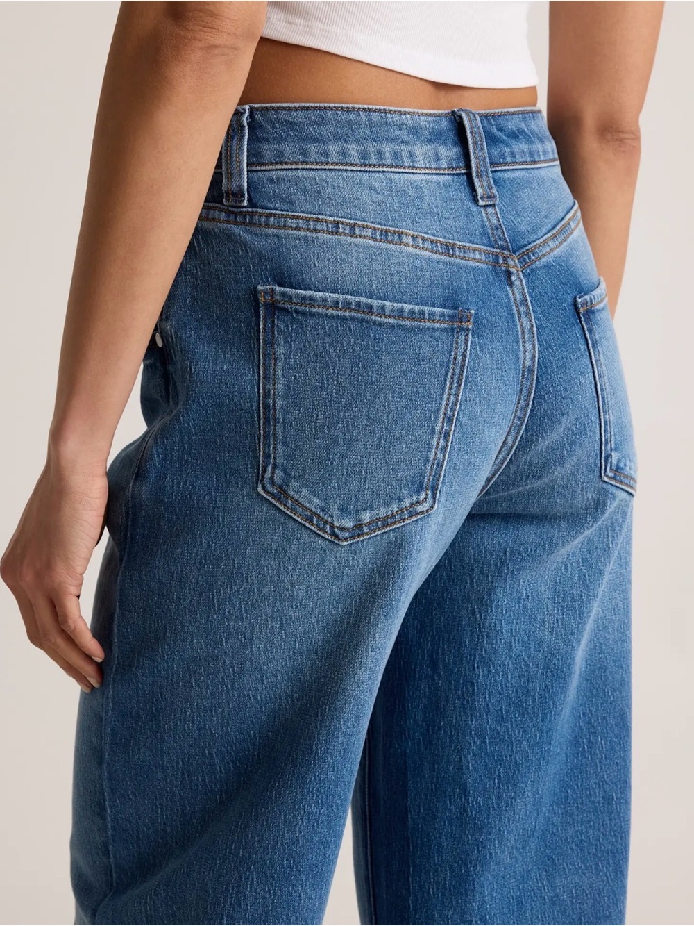 Quince Bella Stretch Barrel Jeans Size 28 Regular Cool Blue NWOT - Picture 3 of 7